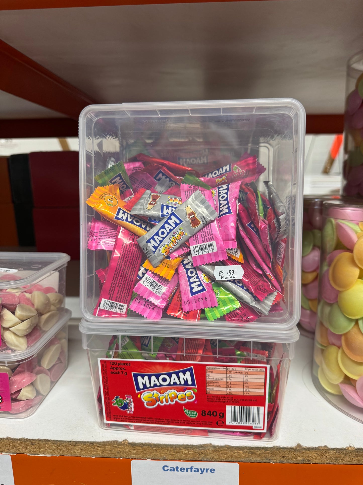 Maoam Stripes Tub (840g ā Approx. 120 Pieces)