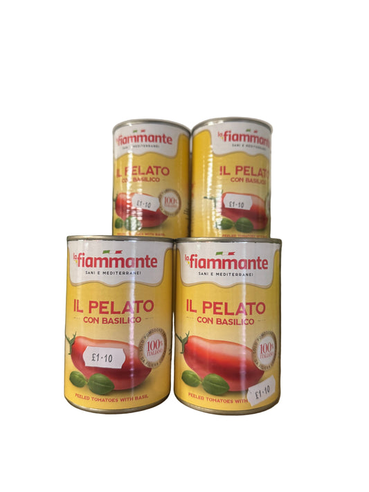 La Fiammante Peeled Tomatoes with Basil (Il Pelato con Basilico) – 400g