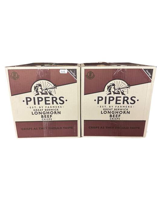 Pipers Crisps 24 x 40g – Longhorn Beef (Discounted)