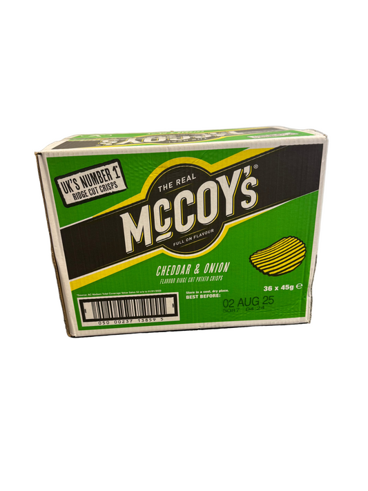 McCoy’s Cheddar & Onion (36 x 45g) – Out of Date Discount